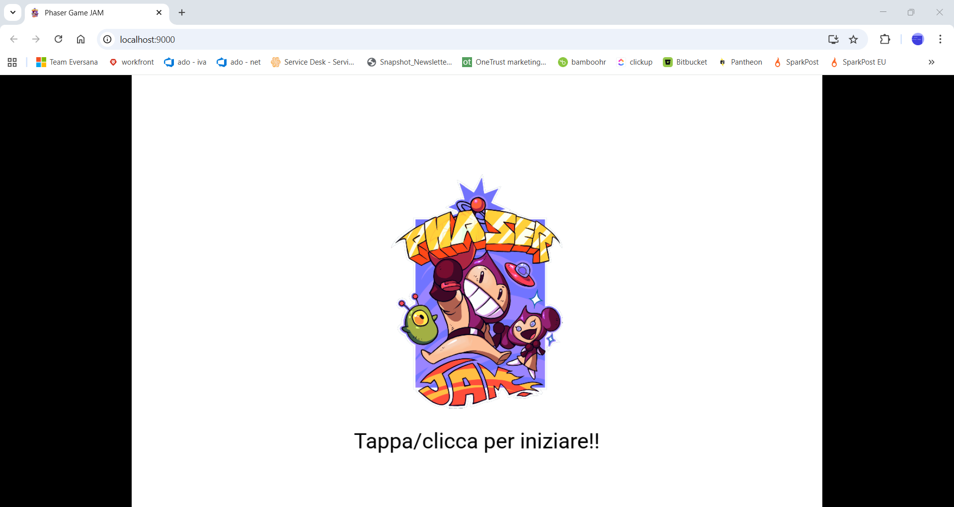 Pagina di benvenuto del template