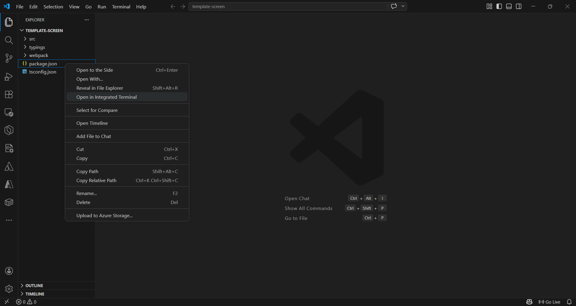 Aprire il terminale in VS Code